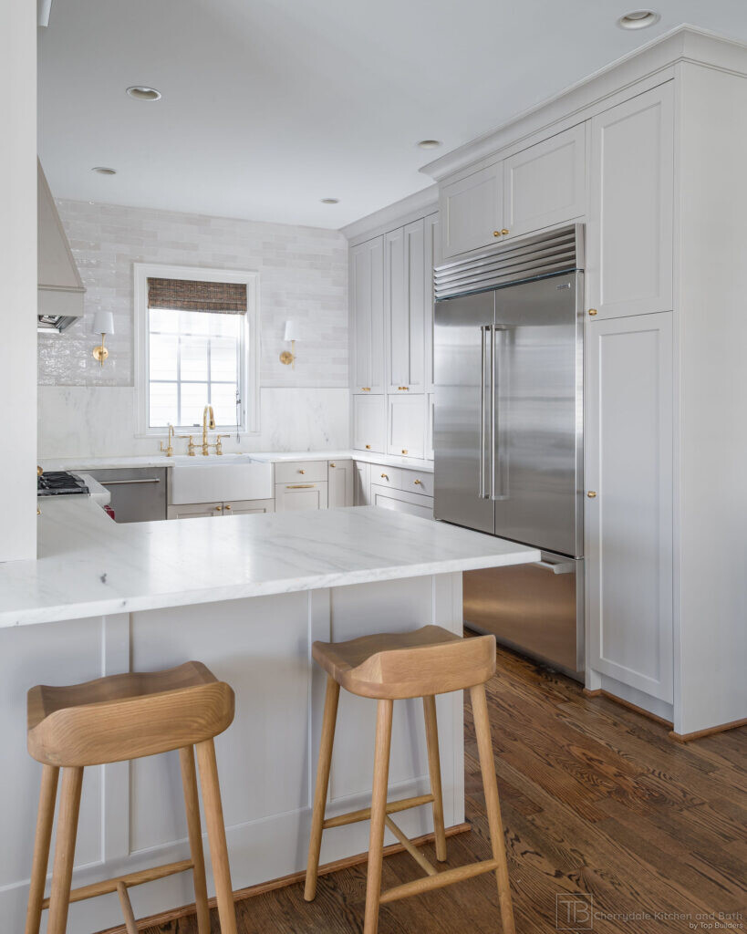 Shaker and Oak – white and white oak farmhouse kitchen remodel by Cherrydale Kitchen and Bath by Top Builders (photo 10)
