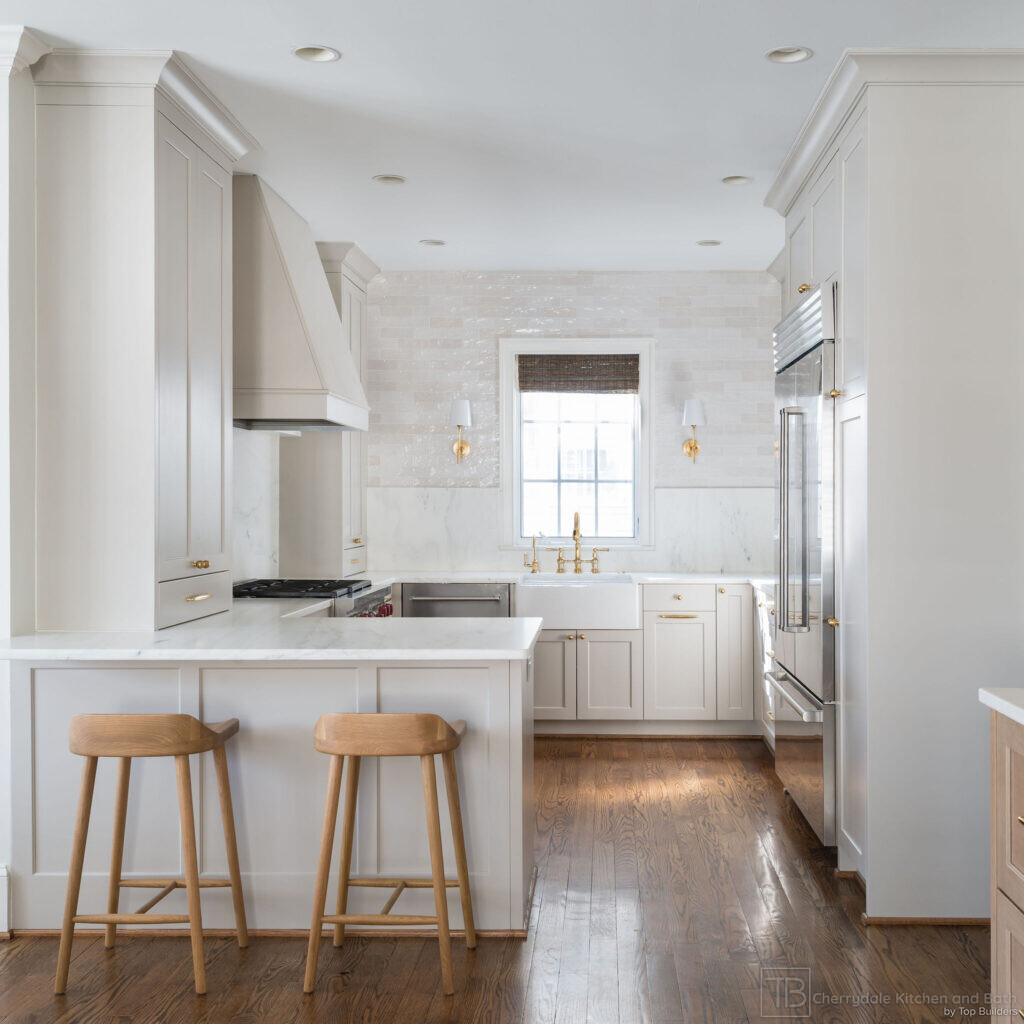 Shaker and Oak – white and white oak farmhouse kitchen remodel by Cherrydale Kitchen and Bath by Top Builders (photo 7)