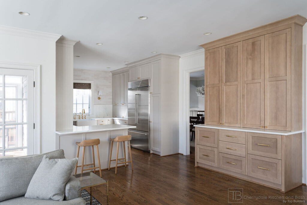 Shaker and Oak – white and white oak farmhouse kitchen remodel by Cherrydale Kitchen and Bath by Top Builders (photo 1)