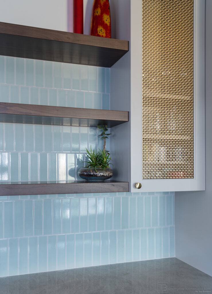 Sage and Brass – gray-green island kitchen remodel by Cherrydale Kitchen and Bath by Top Builders (photo 25)