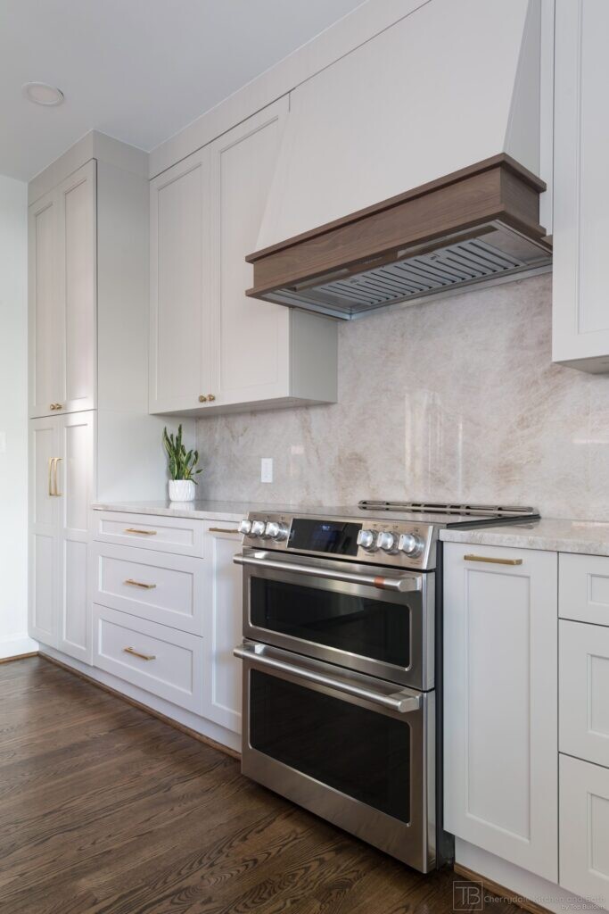 Sage and Brass – gray-green island kitchen remodel by Cherrydale Kitchen and Bath by Top Builders (photo 15)